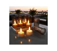 Tea Light Candles LED Rechargeable with Remote Control, Charging Base & Timer by MMOBIEL - 6pcs USB Flameless Tealight Candles for Home, Table, Weddings & Christmas Decor