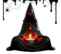 Tea Light Holder with Hooded Man - Gothic Candle Holder, Anxious Bedside Table, Terrible Statue Ornaments | Haunted House Decoration, Night Stand, Living Room, Patio, Holiday Dinner