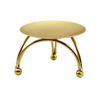 Tea Light Holders 2pcs Iron Tea Light Candle Holder Set Round Table Golden Candlestick For Party Wedding Ornament Home Candlelight Dinner Props