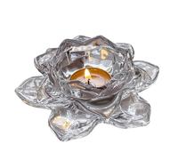 Tea Light Holders 2pcs Lotus Tea Light Candle Holder Set Romantic Candlelight Dinner Base Bar Transparent And Minimalist Cup