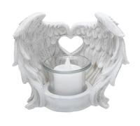 Tea Light Holders 2pcs Tea Light Candle Holder Set Wings Operated Powered Memorial(White)