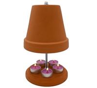 Tea Light Oven, Terracotta Tea Light Stove, Double Walled Ceramic Radiator Candle Heater, Tea Light Candle Holder for up to 5 Tea Lights, Tealight Heater for Home, Bedroom, Office, Camping(#1)