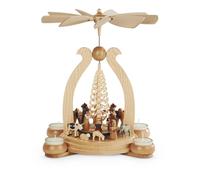Tea Light Pyramid Table Pyramid Holy Story 1-tier Natural with Tea Lights