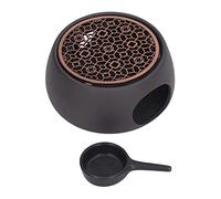 Tea Light Warmer, Black Ceramic High Temperature Grinding Teapot Warmer with Candle Holder for Home (C Pad)