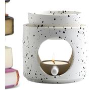 Tea light Wax Melt Burners - Split Ceramic Aromatherapy Stove, Aromatherapy Oil And Wax Diffusers, Tea light Holder Diffuser For Home Decor - Black and white