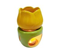 Tea Light Wax Melt Warmer - Unique Chic Oil Burner Aromatherapy Stove, Flower Fragrance Warmer with Candle Spoon, Tea Light Candle Holder Home Decoration for Table Centerpiece
