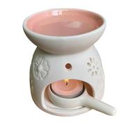 Tea Light Wax Melting Salt-Ceramic Oil Diffuser Peraroma Burner with Spoon - Tealight Candle Oil Home Decor