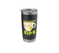Tea-LIGHTFUL SIPS Cute Kawaii Tea Lover Drinker Stainless Steel Insulated Tumbler