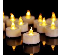 Tea Lights, 12 Pack Flameless LED Tea Light Candles 200 Hours Realistic Flickering Battery Operated Tea Lights Electric Fake Candles for Halloween Christmas Weding in Warm Yellow