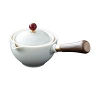 tea maker porcelain tea maker 160ml ceramic teapot chinese tea prep dispenser Kungfu drip teapot with wooden handle, rotary multifunctional machine
