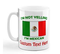 Tea Mug I'm Not Yelling I Am Mexican Mexico Ceramic Mug Love's Day 330ml | Coffee Mug Large Travel mug for Milk Kitchen New Home