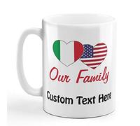 Tea Mug Mexico USA Our Family Mexican Coffee Cups Birthdays 330ml | Coffee Cups Thick Tea Cup for Anniversary Celebration Love's day Mom