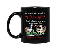 Tea Mugs No Matter How Much I Say I Love You Tea Cups,with Handle,Eco Friendly,Porcelain Mug for Friend Hot Drinks Colleague 330Ml