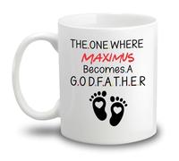 Tea Mugs The One Where Becomes A Godfather Porcelain Cup,Personalised,Funny,Porcelain Mug for Colleague Friend Women 330Ml