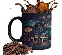 Tea Mushroom Cup - 300-400ml Temperature Reactive, Funguus Themed Mugg, Heat Activated Vessel with Thermochromic Artwork | Birthday Present Drinking Container for Nature Enthusiasts Office Desk Decor