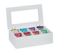 Tea organiser 8 Compartments Dustproof Tea Storage Box Bamboo Tea Chest Durable