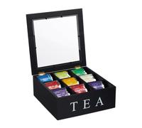 Tea organiser 9 Compartments Transparent Lid Tea Storage Box Tea Holder