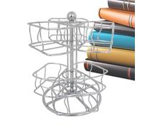 Tea Organizer Basket - Rotating Metal Structure Storage with Six Compartments Pantry Access Countertop Kitchen Cabinet Utility | 6.9" x 6.3" x 8", 22oz Drink Infusion Pod