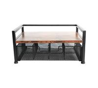 Tea Organizer - Rustic Wooden Shelf, Tea Bag Storage Station With Non-Slip Base | 33.2x20x15cm Ideal Display For Home, Dorm, Living Room, Meditation Room