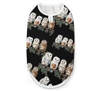 Tea Owls Cute Dog Shirt Sleeveless Soft Breathable Pet Apparel Tank Top Summer Cool M