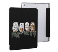 Tea Owls Cute Tablet Case with Pencil Holder Unisex Slim Hard Protective Cover Compatible with iPad 2020 /Pro 2020/2020 AIR 4 /Pro 2021