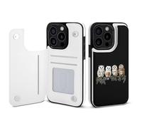 Tea Owls Printed Wallet Phone Case Unisex Trendy Cellphone Protective Cover Compatible with iPhone 15/15 Pro/16 Pro Max/15 Plus