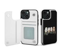 Tea Owls Printed Wallet Phone Case Unisex Trendy Cellphone Protective Cover Compatible with iPhone 15/15 Pro/16 Pro Max/15 Plus