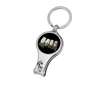 Tea Owls Small Fingernail Clipper Metal Sharp Curved Toenail Clippers Cutters with Keychain Men & Women