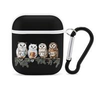 Tea Owls Trendy Bluetooth Earbuds Protector Cute Wireless Earbud Case Covers Compatible with Airpods 1/2