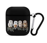 Tea Owls Trendy Bluetooth Earbuds Protector Cute Wireless Earbud Case Covers Compatible with Airpods 1/2