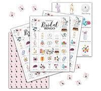 Tea Party Bridal Shower Games, Tea Party Bingo Game, Tea Party Decorations, Tea Party Favors, 24 Players Bingo Games for Bridal Shower, Bachelorette Party, Wedding Engagement Party (A05)