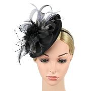 Tea Party Fascinator Hat DerbyHat for Party Wedding Women Mesh Fascinator Pillbox Hat Big Flower Headdress