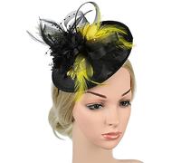 Tea Party Fascinator Hat DerbyHat for Party Wedding Women Mesh Fascinator Pillbox Hat Big Flower Headdress
