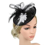 Tea Party Fascinator Hat DerbyHat for Party Wedding Women Mesh Fascinator Pillbox Hat Big Flower Headdress