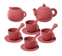 Tea Party Set for Kids - Kitchen Teapot Toys - Silicone Tea Cup Set - for Boys Preschoolers Playdates Birthday Holiday Playroom Kindergarten Family Night Daycare Home