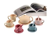 Tea Party Set for Silicone Kitchen Toy - Teapot Kit Soft and Safe Mini Kitchen Role Play Accessories Set, Quality Utensil Collection