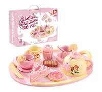 Tea Party Set - Wooden 16 Pieces imaginative simulation sweet treats props creativity learning social interaction storytelling kitchen pretend role | Perfect for Birthday Day NewYear 6