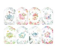 Tea Party Thank You Tags with String - Elegant Paper Gift Tags for Afternoon Tea Parties, Bridal Showers & Women Birthday Favors 40pcs