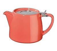 Tea People Forlife Stump Teapot 530 mL 18 Oz., Suitable for 2 Cups, Coral,Orange