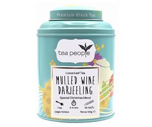 Tea People Mulled Wine Darjeeling, Loose Leaf Black Tea With Spices In A Tin Caddy, 100g
