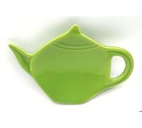 Tea People Teabag Dish - Ceramic Teabag Holder - Tea Spoon Rest - Tea Accessories - Colour Lime