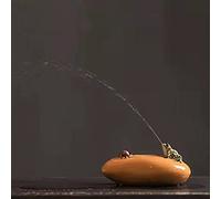 Tea Pet Frog That Can Spray Water, Cute Zisha Kung Fu Tea Ornament Accessories of Frog Tea Set, Decoration for Tea Table Desk Tearoom, Great Gift for Tea Lover Friend (3. Frogs and mangoes)