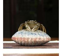tea pets-Creative Purple Sand Tea Pet Color Changing Crab Eight Directions to Wealth Lotus Leaf Stone Lotus Seed Craft Decoration (B)