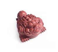 Tea Pets Purple Sand Golden Toad Tea Pet Ornaments Lucky Golden Toad Handmade Big Red Robe Toad Three-Legged Golden Toad Figurines