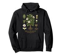 Tea Plant Camellia sinensis Vintage Botanical Anatomy Study Pullover Hoodie