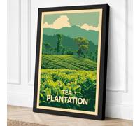 Tea Plantation Landscape Canvas Wall Art Print 18x12 Inch