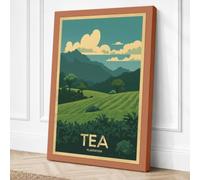 Tea Plantation Landscape Canvas Wall Art Print 18x12 Inch