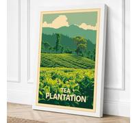 Tea Plantation Landscape Canvas Wall Art Print 24x16 Inch