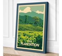Tea Plantation Landscape Canvas Wall Art Print 24x16 Inch