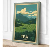 Tea Plantation Landscape Canvas Wall Art Print 30x20 Inch